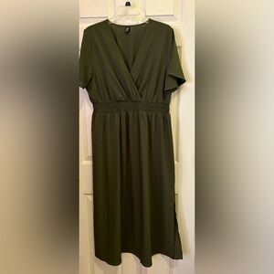 SHEIN Olive Green Midi Dress
